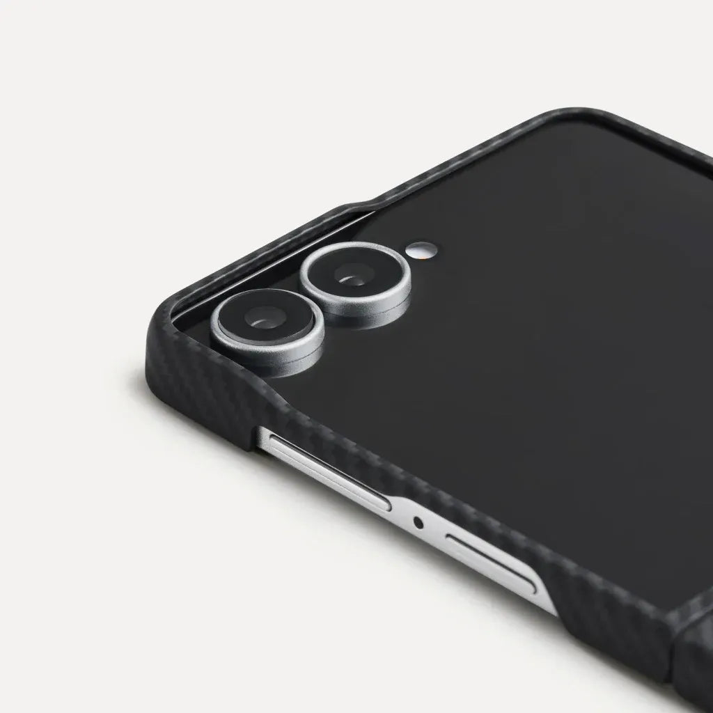 PITAKA - Classic 600D Black/Grey (Twill) Edge Case for Galaxy Z Flip8 - Ultracienkie Etui do Samsunga