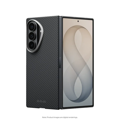 PITAKA - Classic 600D Black/Grey (Twill) Edge Case for Galaxy Z Fold8 Ultra - Ultracienkie Etui do Samsunga