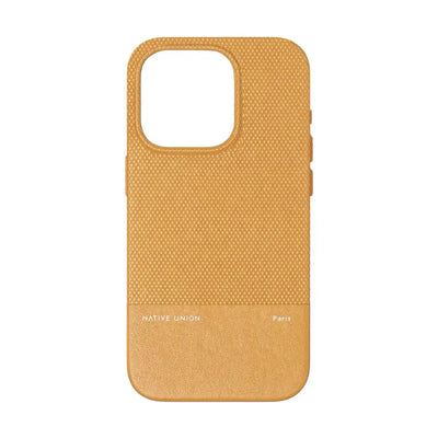 Żółte etui ochronne do smartfona z teksturą, minimalistyczny design