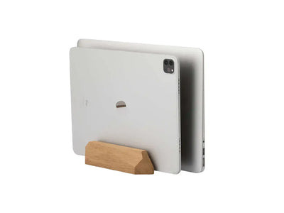 Stojak drewniany na laptop i tablet, organizer biurkowy do home office