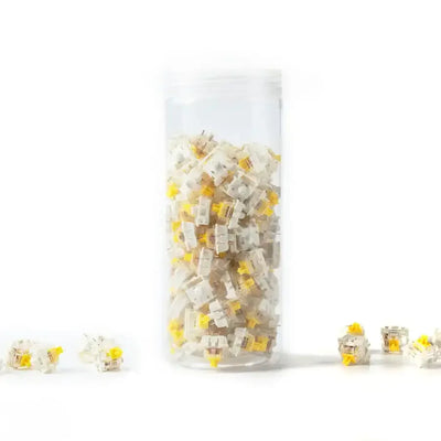 Przełączniki Gateron G Pro 3.0 Yellow do klawiatur mechanicznych w przezroczystym pojemniku