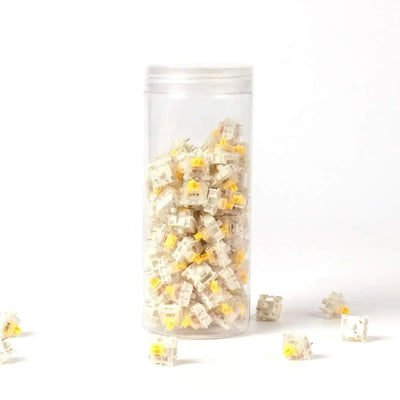 Przełączniki mechaniczne Gateron G Pro Yellow w przezroczystym pojemniku, akcesoria do klawiatury