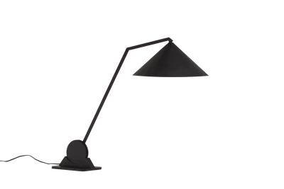 Czarna biurkowa lampa biurowa z regulowanym ramieniem, idealna do home office