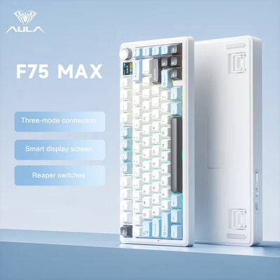 AULA - F75 MAX Mechanical Keyboard with TFT Screen - Klawiatura Mechaniczna - Glacier Blue