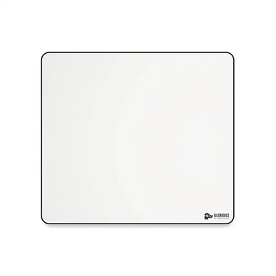 biała podkładka pod mysz gamingowa, prostokątna, z czarnym obszyciem