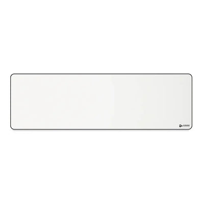 biała podkładka na biurko, duża mata do myszy i klawiatury, prostokątna, brzeg czarny
