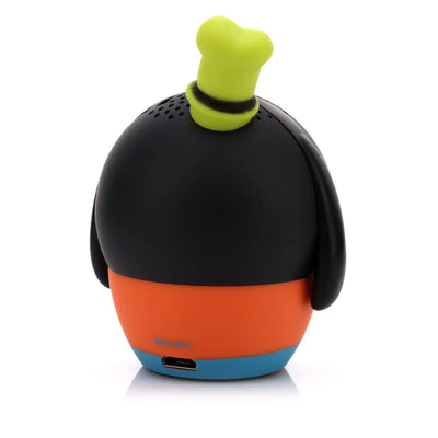 Kolorowy głośnik Bluetooth w kształcie postaci z kreskówki z portem micro USB, widok z tyłu