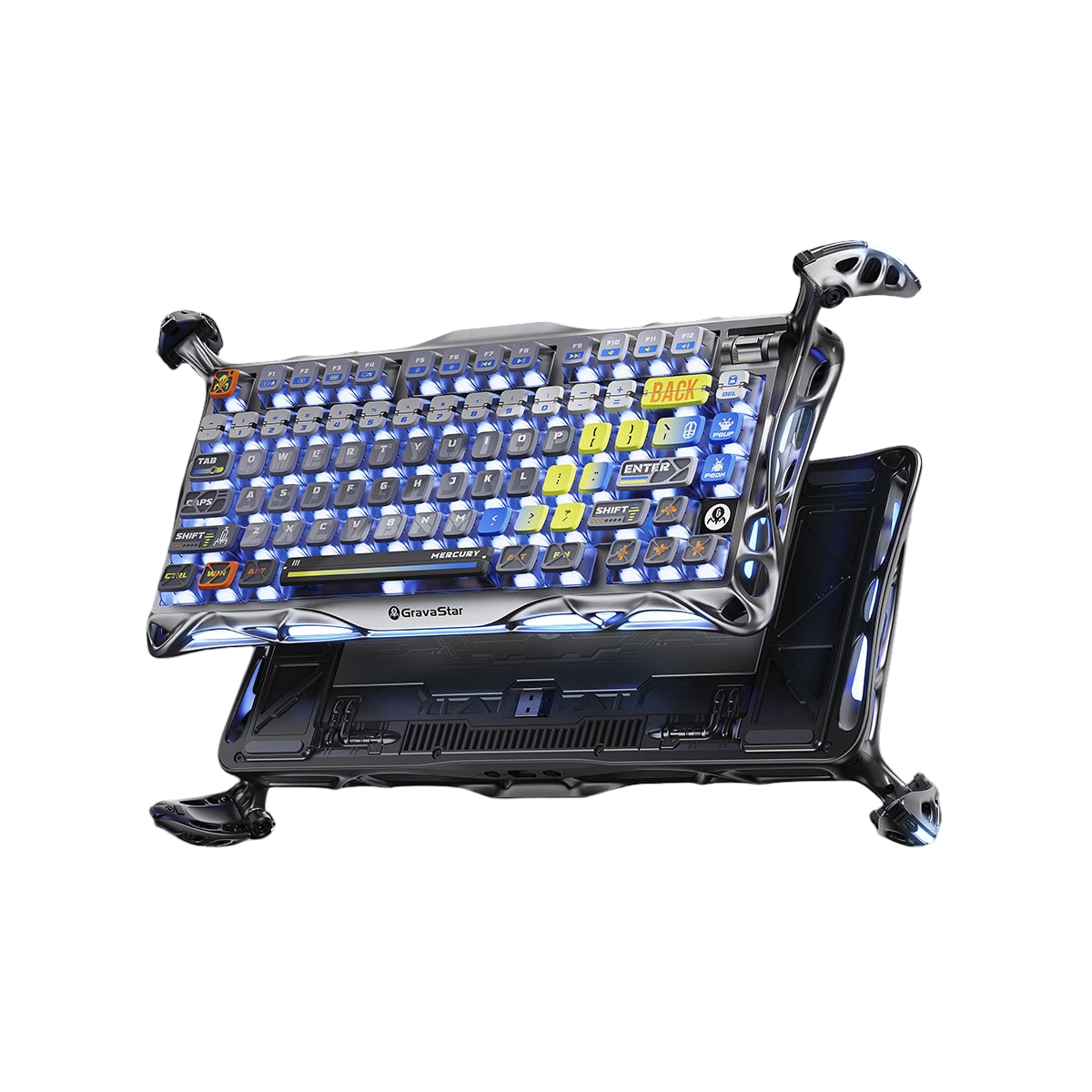 GravaStar - Mercury K1 Pro Interstellar Silver Wireless Mechanical Keyboard - Bezprzewodowa Klawiatura Mechaniczna