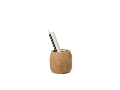 Drewniany pojemnik na biurko z ołówkiem i linijką, akcesoria biurowe do home office