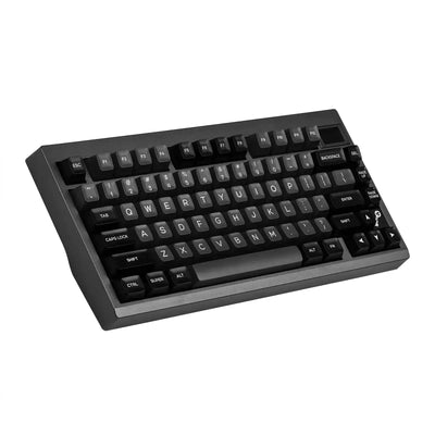 Czarna klawiatura mechaniczna do biura, wyprofilowane keycapy, minimalistyczny design