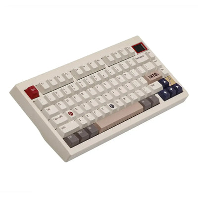 Klawiatura mechaniczna retro z kolorowymi keycapami, idealna do biura i home office.