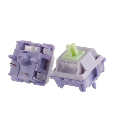 Fioletowe przełączniki mechaniczne do klawiatury, zamknięte obudowy, switch keycap
