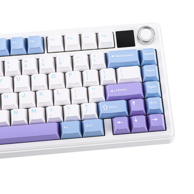 AULA - F75 MAX Mechanical Keyboard with TFT Screen - Klawiatura Mechaniczna - White + Blue