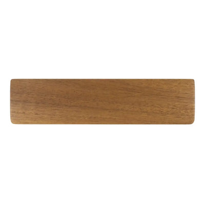 Drewniana podpórka pod nadgarstki do klawiatury mechanicznej, minimalistyczny design.