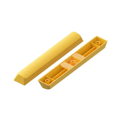 Żółty keycap spacebar do klawiatury mechanicznej, widok z góry i od spodu
