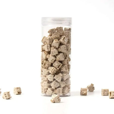 Kremowe switche mechaniczne Kailh Box Cream w pojemniku, akcesoria do klawiatury