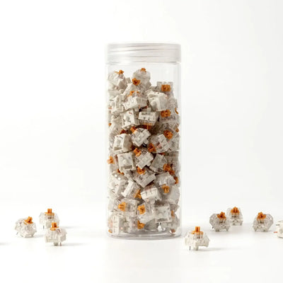 Zestaw przełączników Kailh Speed Gold do klawiatury mechanicznej w przezroczystym pojemniku