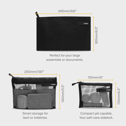 Orbitkey - Essentials Pouch Trio - Zestaw Trzech Saszetek
