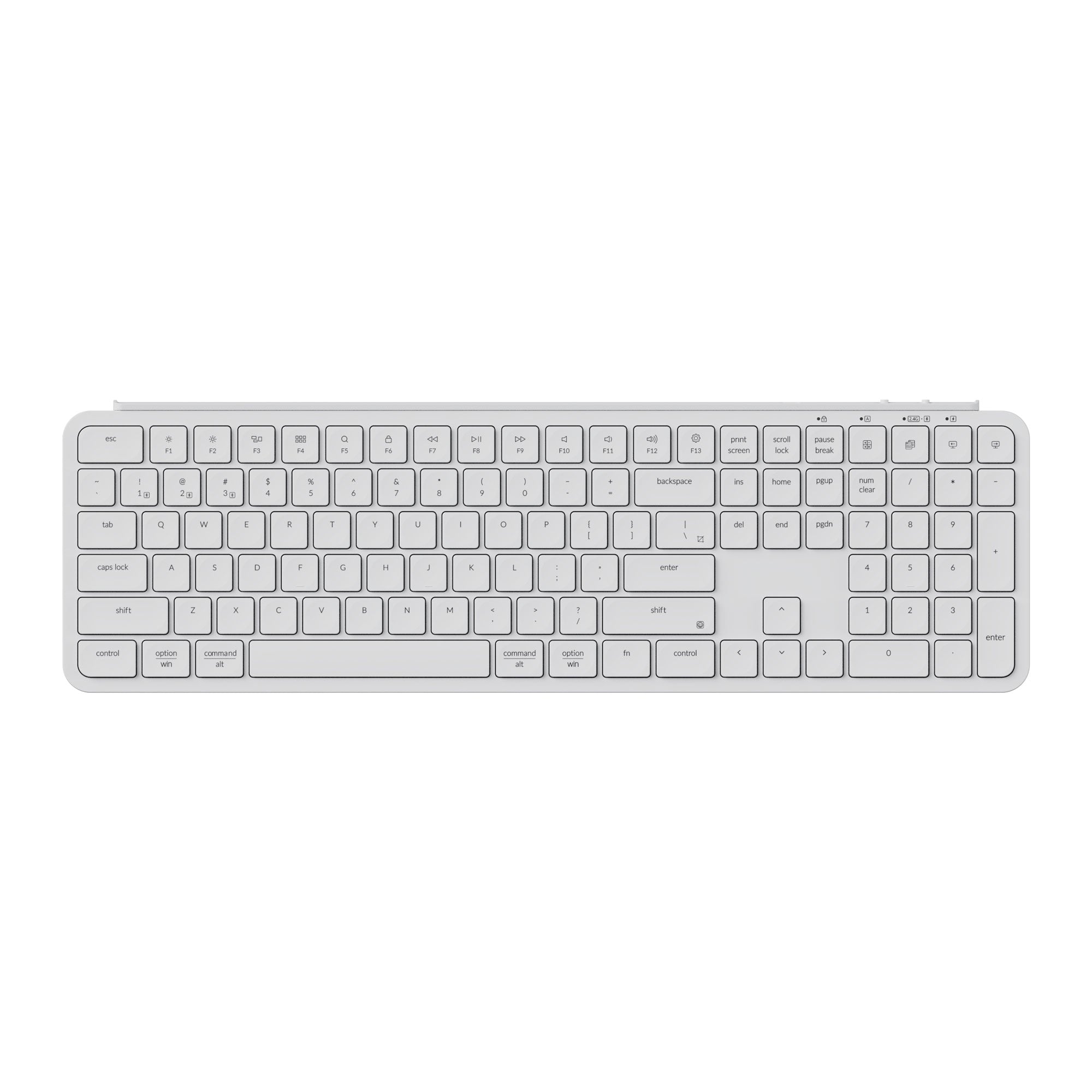Keychron B6 Pro Ultra Slim Wireless Keyboard full size Layout for Mac Windows Linux Ivory White