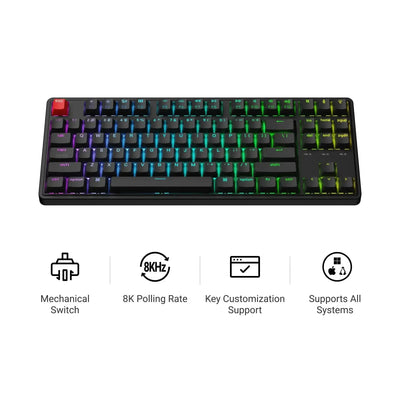 Keychron - C3 Pro 8K QMK Wired Custom Mechanical Keyboard - Przewodowa Klawiatura Mechaniczna