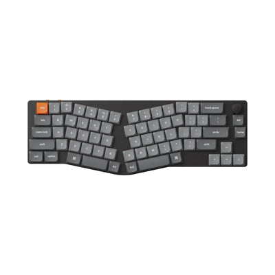 Klawiatura mechaniczna 65% z układem Alice, niskoprofilowa, czarna z szarymi klawiszami