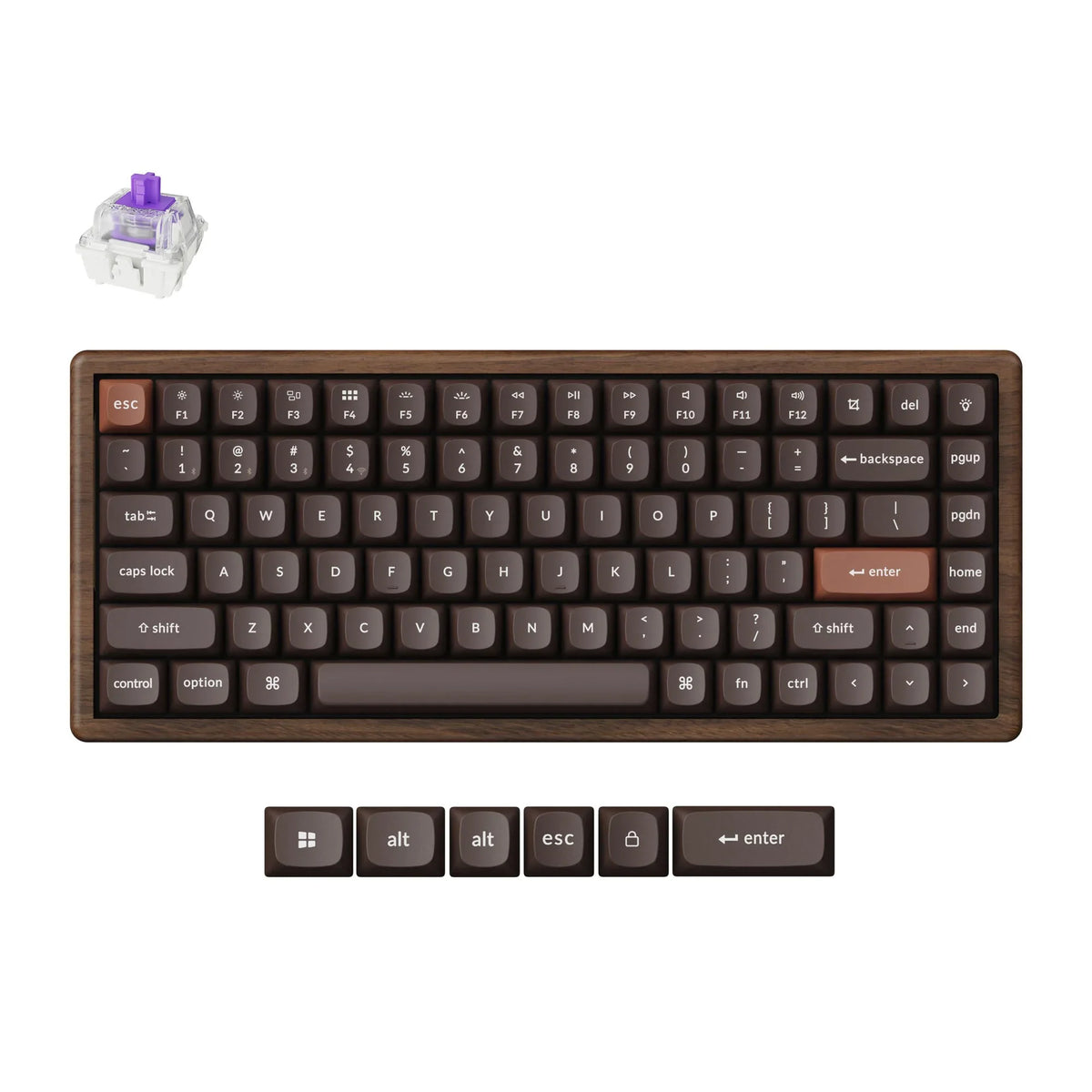 Keychron - K2 HE Wireless Magnetic Switch Custom Keyboard All-Wood Special Edition - Bezprzewodowa Drewniana Klawiatura Magnetyczna