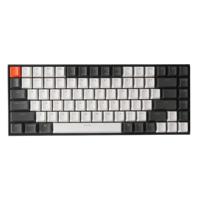 klawiatura mechaniczna hot-swappable w układzie 75%, czarno-białe keycapy, pomarańczowy klawisz