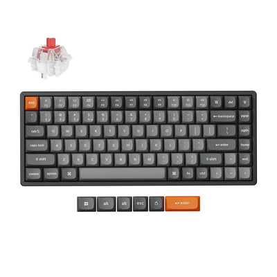Klawiatura mechaniczna 75% z aluminium, podświetleniem RGB, wymienne klawisze i switch super red
