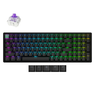 Bezprzewodowa klawiatura mechaniczna 96% z podświetleniem RGB, wymienne keycapy i switche.