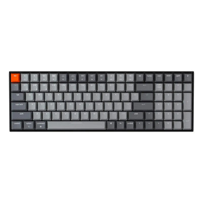 Klawiatura mechaniczna kompaktowa, szare keycapy, klawisz esc pomarańczowy, układ numeryczny