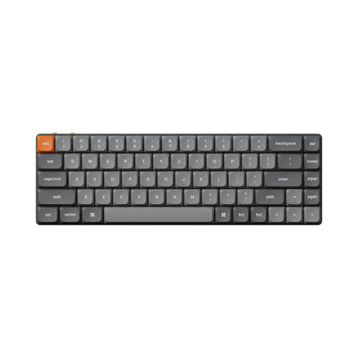 Klawiatura mechaniczna 65%, niskoprofilowa, ciemnoszara z pomarańczowym klawiszem esc