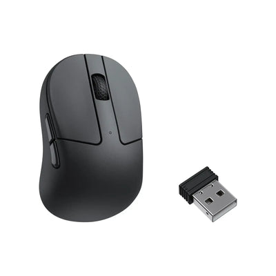 czarna mysz bezprzewodowa biurowa z odbiornikiem USB, ergonomiczny design