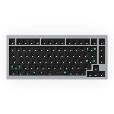 Szara klawiatura mechaniczna barebone 75%, bez klawiszy, do personalizacji switchy.