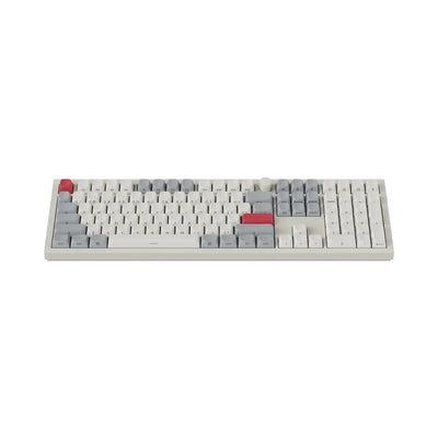 Klawiatura mechaniczna 100%, białe i szare keycapy PBT, podświetlenie, układ z numpadem