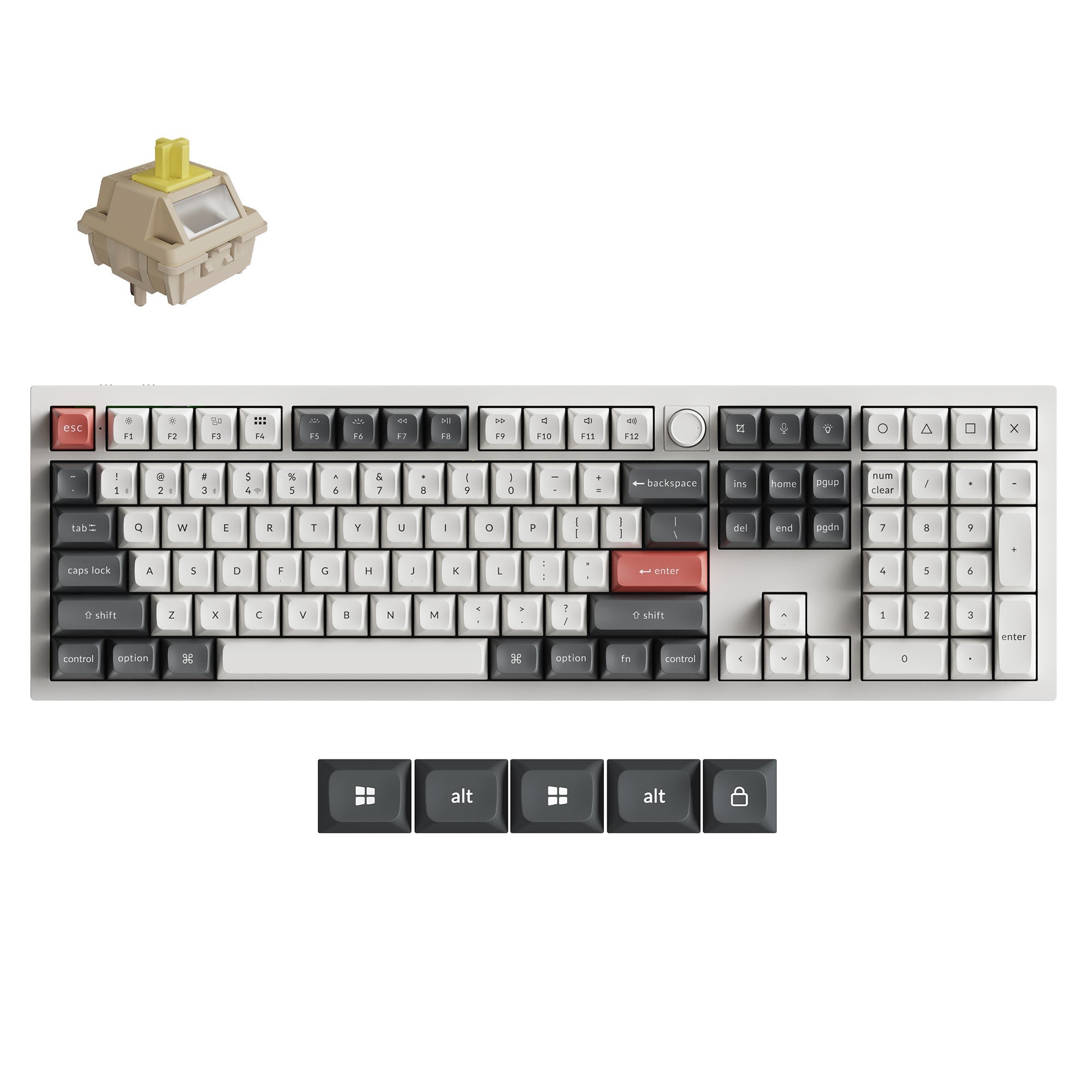 Keychron-Q6-Ultra-8K-Wireless-Custom-Mechanical-Keyboard-White-Keychron-Silk-POM-Switch-Banana