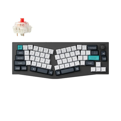 Mechaniczna klawiatura bezprzewodowa 65%, układ Alice, czarna obudowa, czerwony switch