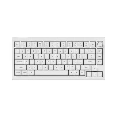 Biała klawiatura mechaniczna z pokrętłem, układ ANSI, idealna do home office i desk setupu