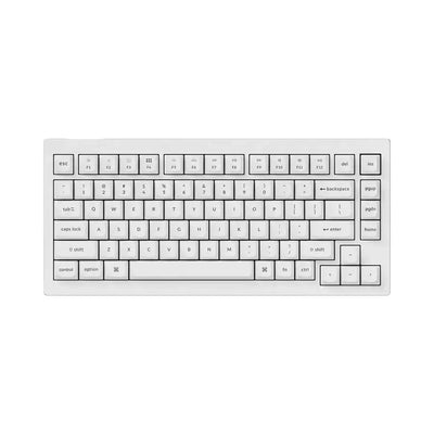 Biała klawiatura mechaniczna Keychron V1, kompaktowy układ, klawisze niskoprofilowe