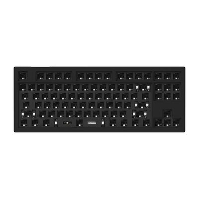Czarna klawiatura mechaniczna barebone TKL, hot-swappable, bez keycapów, układ QMK VIA