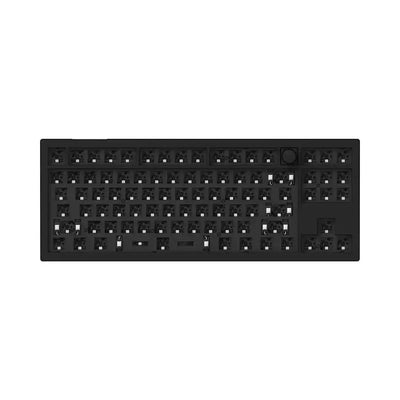 Czarna klawiatura mechaniczna barebone TKL z pokrętłem, hot-swappable, bez keycapów i switchy