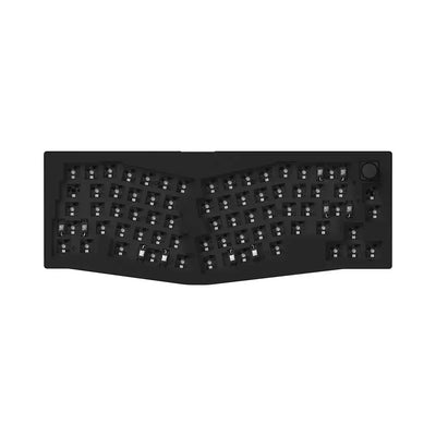 Czarna obudowa klawiatury mechanicznej barebone, układ Alice, 65%, pokrętło, hot-swappable
