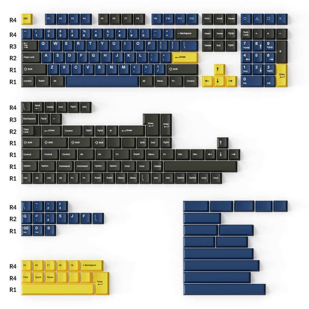 Keychron Cherry Profile Double-Shot PBT Full Set Keycaps - Royal