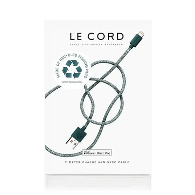 Ekologiczny kabel USB do iPhone z recyklingu, 2m, do ładowania i synchronizacji