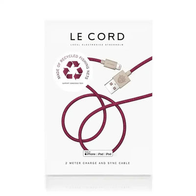 Opakowanie kabla do ładowania i synchronizacji Le Cord 2m, przewód z recyklingu, USB do iPhone