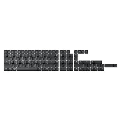 Zestaw keycapów ABS LSA, niski profil, biały nadruk na czarnych nakładkach klawiatury.