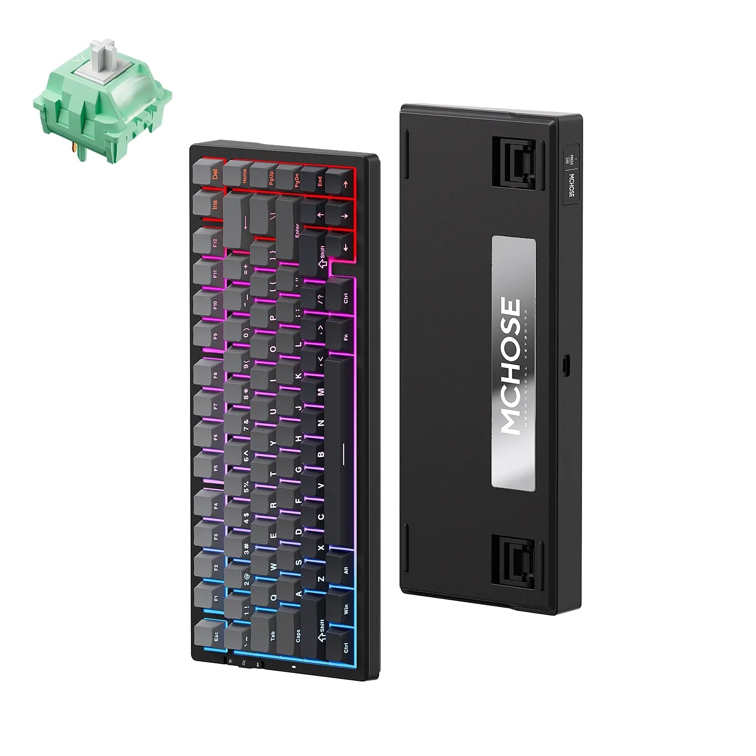 MCHOSE - G75 Pro Tri-Mode Black - Bezprzewodowa Klawiatura Mechaniczna