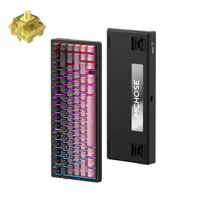 MCHOSE - G75 Pro Tri-Mode Black Pink - Bezprzewodowa Klawiatura Mechaniczna