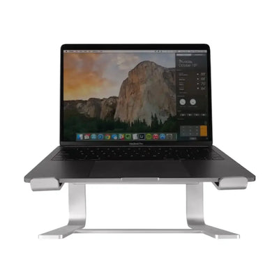 Aluminiowy stojak na laptopa z MacBookiem, ergonomiczne akcesorium do biura domowego