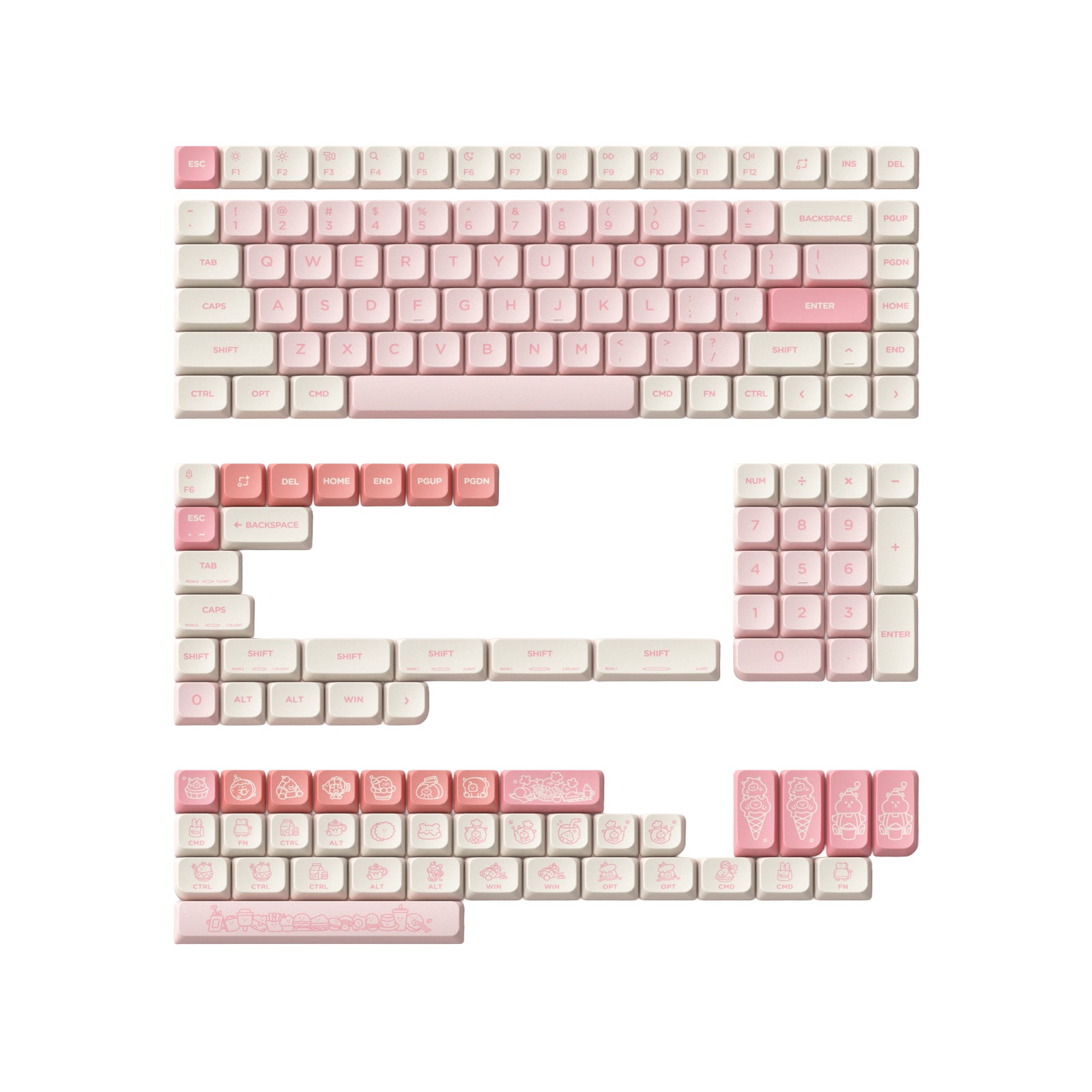 NuPhy - Sweet Island nSA Profile Dye-sub PBT Keycaps - Niskoprofilowe Nasadki do Klawiatury