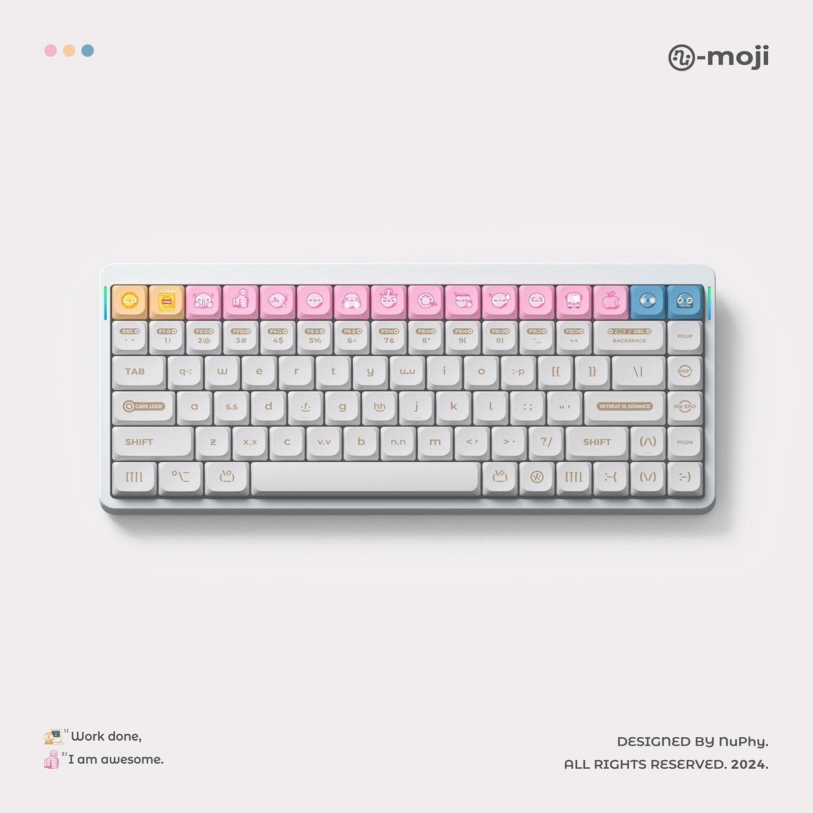 NuPhy - Numoji nSA Profile Dye-sub PBT Keycaps - Niskoprofilowe Nasadki do Klawiatury